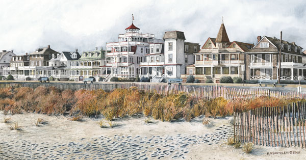 Beach Drive Cape May Santoleri limited Edition Print from Watercolor Painting