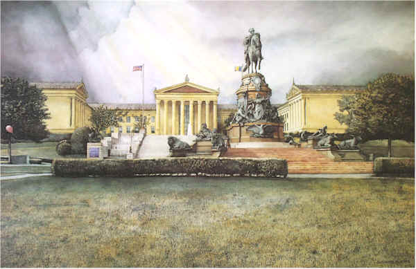 Philadelphia Museum of Art Santoleri limited Edition Print from Watercolor Painting