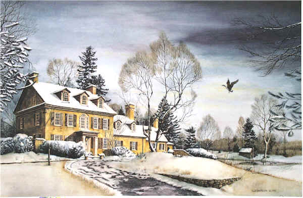 Winter Retreat Santoleri limited Edition Print from Watercolor Painting