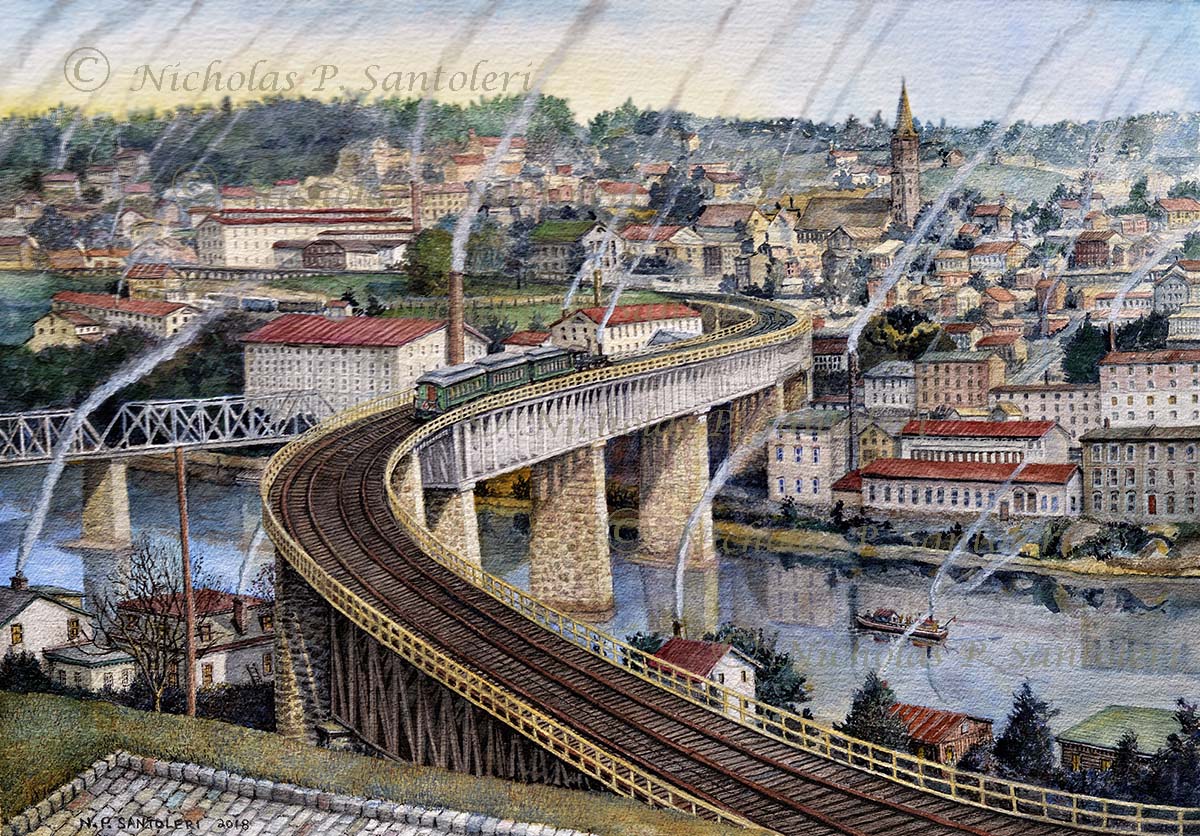 "The S-Bridge to Manayunk" (Circa 1918) by Nicholas Santoleri